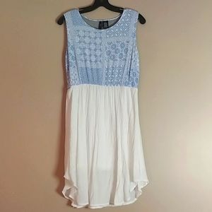 ND☀️ Slip-on Size PL Summer Dress Blu/Whi ⛱️